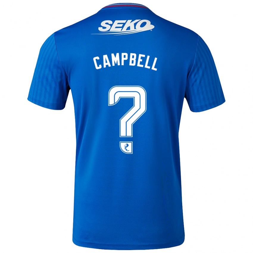 Enfant Maillot Connor Campbell #0 Bleu Tenues Domicile 2023/24 T-Shirt Suisse