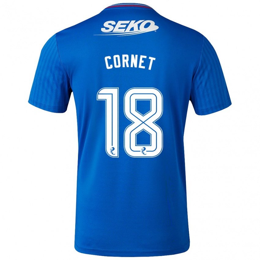 Enfant Maillot Chelsea Cornet #18 Bleu Tenues Domicile 2023/24 T-Shirt Suisse