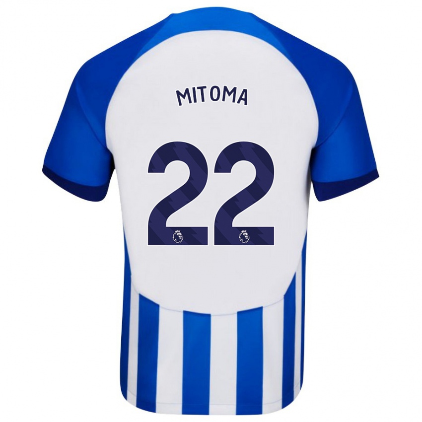 Enfant Maillot Kaoru Mitoma #22 Bleu Tenues Domicile 2023/24 T-Shirt Suisse