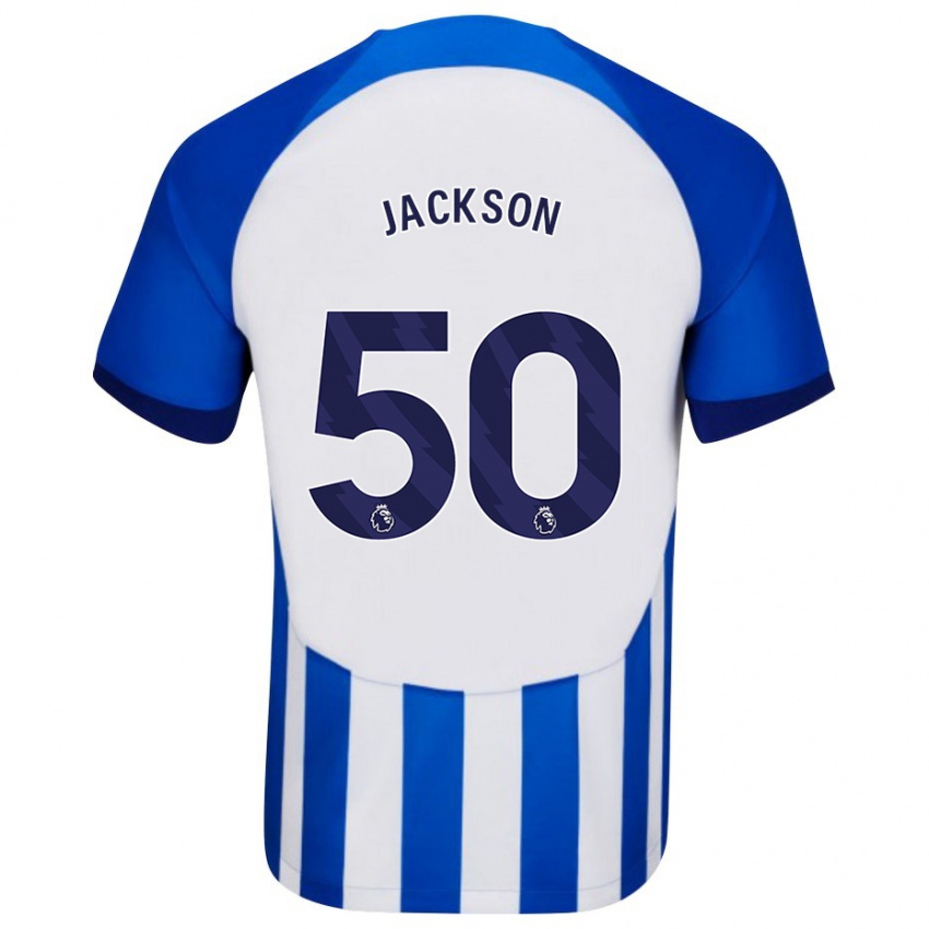 Enfant Maillot Ben Jackson #50 Bleu Tenues Domicile 2023/24 T-Shirt Suisse