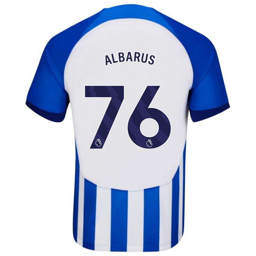 Enfant Maillot Zane Albarus #76 Bleu Tenues Domicile 2023/24 T-Shirt Suisse