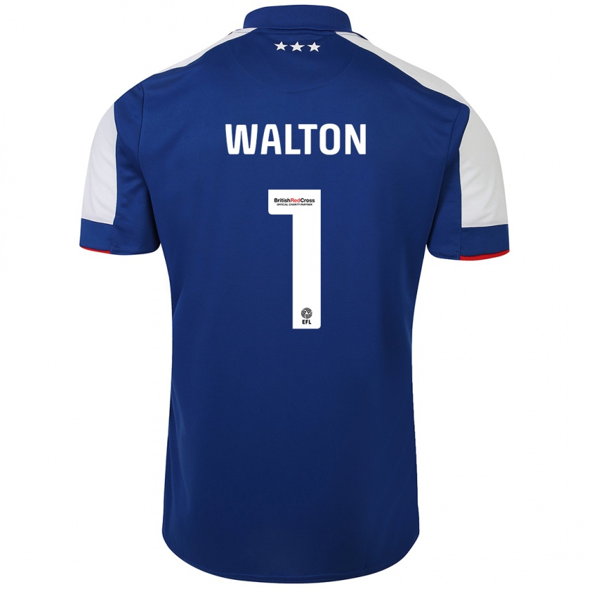 Enfant Maillot Christian Walton #1 Bleu Tenues Domicile 2023/24 T-Shirt Suisse