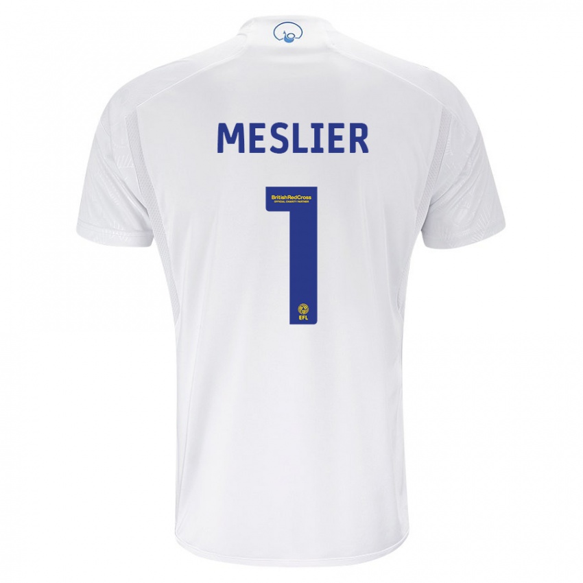 Enfant Maillot Illan Meslier #1 Blanc Tenues Domicile 2023/24 T-Shirt Suisse