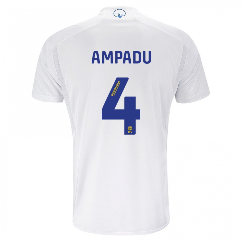 Enfant Maillot Ethan Ampadu #4 Blanc Tenues Domicile 2023/24 T-Shirt Suisse