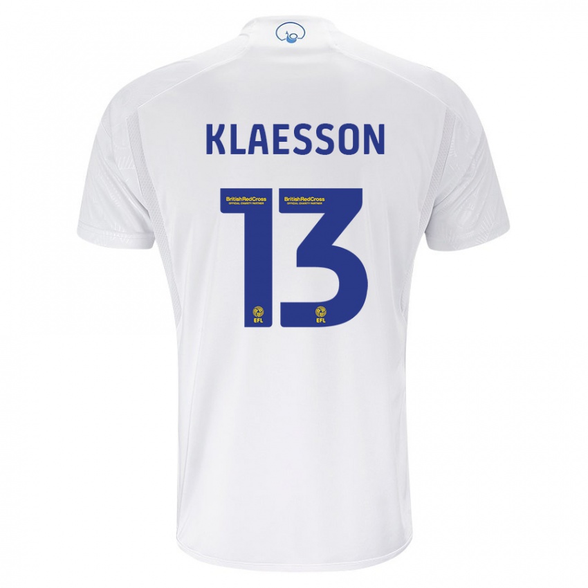 Enfant Maillot Kristoffer Klaesson #13 Blanc Tenues Domicile 2023/24 T-Shirt Suisse