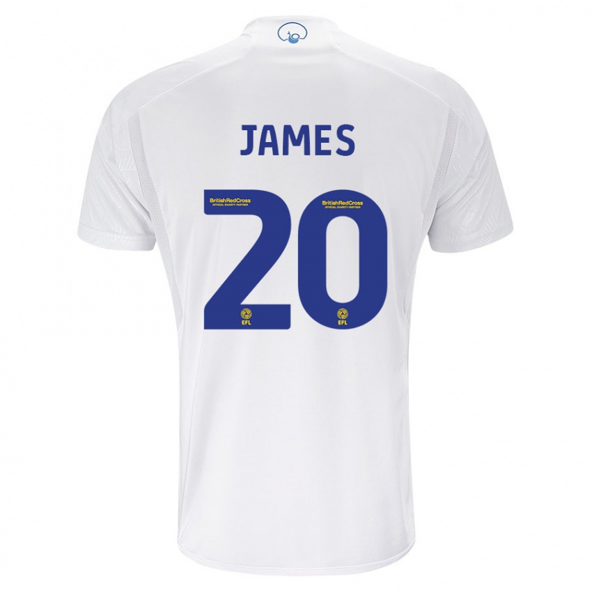 Enfant Maillot Daniel James #20 Blanc Tenues Domicile 2023/24 T-Shirt Suisse