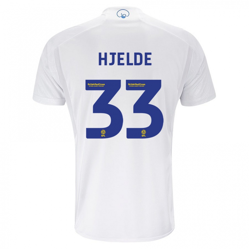 Enfant Maillot Leo Fuhr Hjelde #33 Blanc Tenues Domicile 2023/24 T-Shirt Suisse