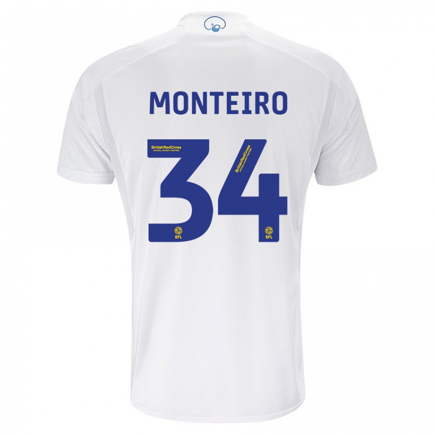 Enfant Maillot Diogo Monteiro #34 Blanc Tenues Domicile 2023/24 T-Shirt Suisse