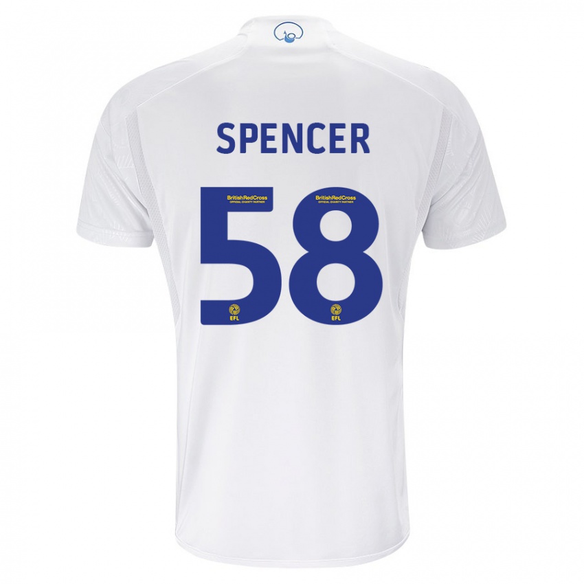 Enfant Maillot Morten Spencer #58 Blanc Tenues Domicile 2023/24 T-Shirt Suisse