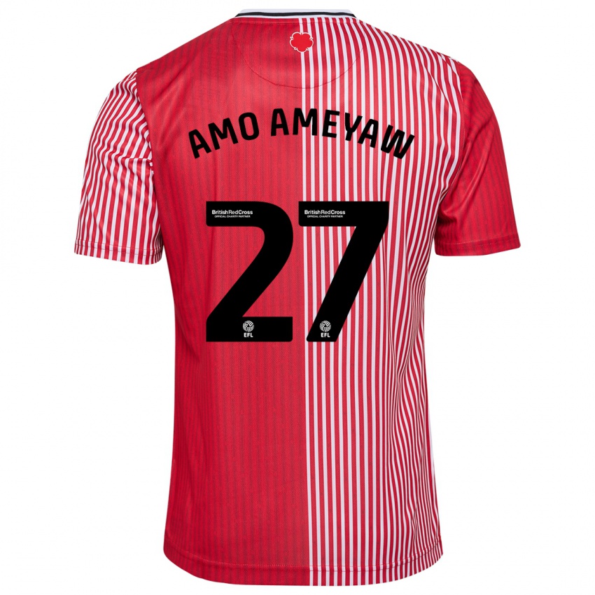 Enfant Maillot Samuel Amo-Ameyaw #27 Rouge Tenues Domicile 2023/24 T-Shirt Suisse