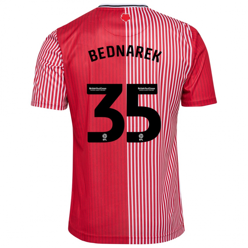 Enfant Maillot Jan Bednarek #35 Rouge Tenues Domicile 2023/24 T-Shirt Suisse