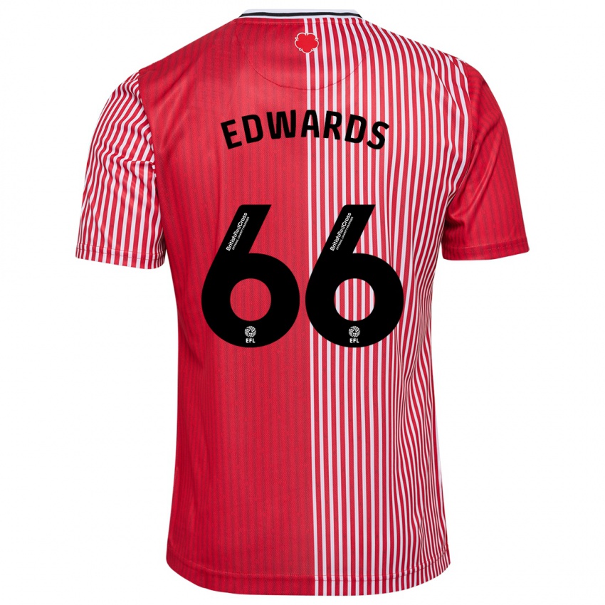 Enfant Maillot Diamond Edwards #66 Rouge Tenues Domicile 2023/24 T-Shirt Suisse