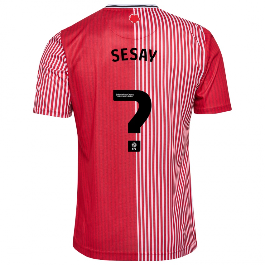 Kinder Moses Sesay #0 Rot Heimtrikot Trikot 2023/24 T-Shirt Schweiz