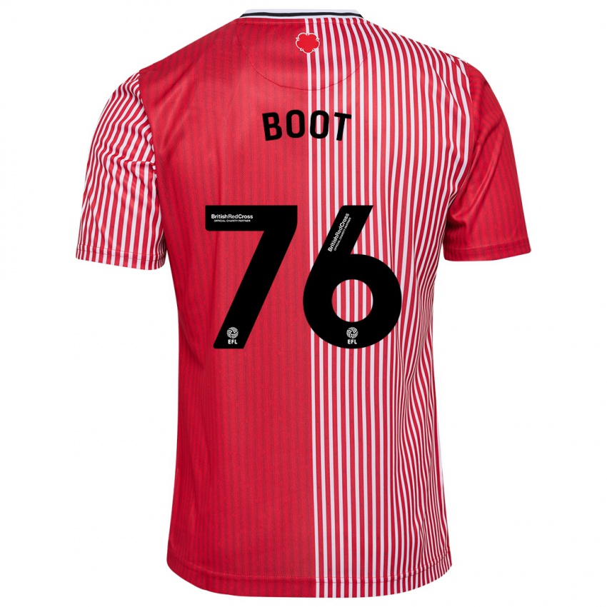 Enfant Maillot Nathanael Boot #76 Rouge Tenues Domicile 2023/24 T-Shirt Suisse