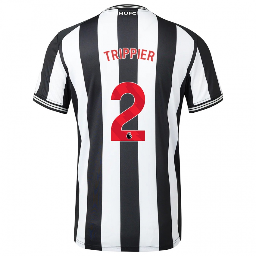 Enfant Maillot Kieran Trippier #2 Noir Blanc Tenues Domicile 2023/24 T-Shirt Suisse