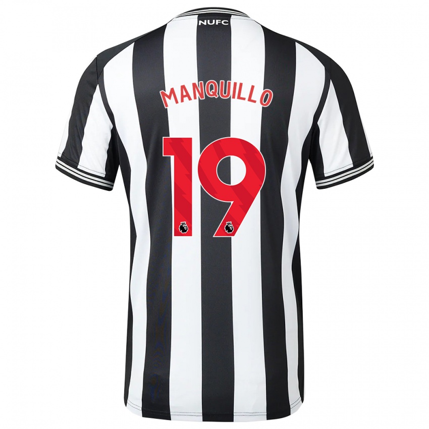 Enfant Maillot Javier Manquillo #19 Noir Blanc Tenues Domicile 2023/24 T-Shirt Suisse