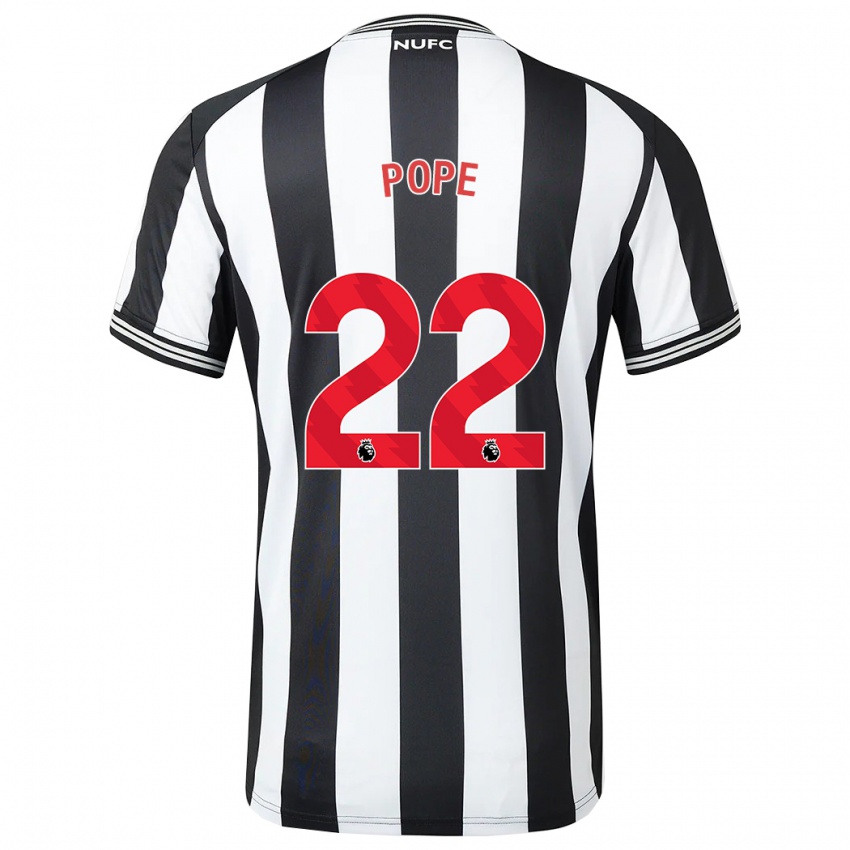 Enfant Maillot Nick Pope #22 Noir Blanc Tenues Domicile 2023/24 T-Shirt Suisse
