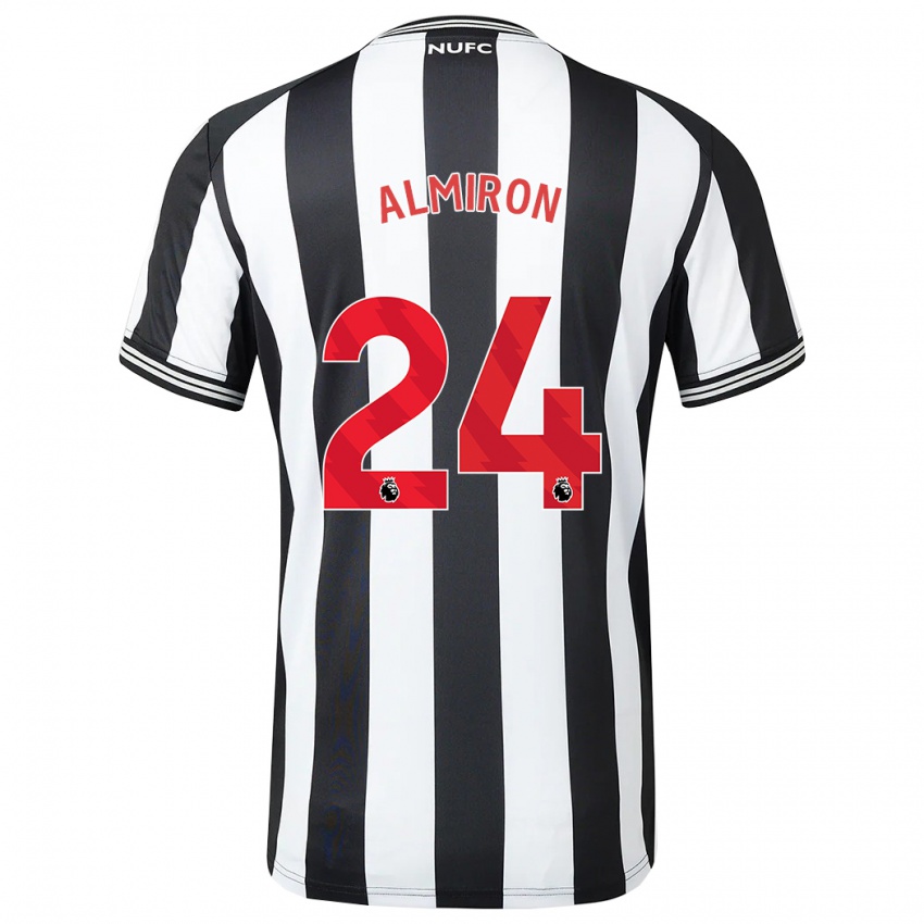 Enfant Maillot Miguel Almirón #24 Noir Blanc Tenues Domicile 2023/24 T-Shirt Suisse