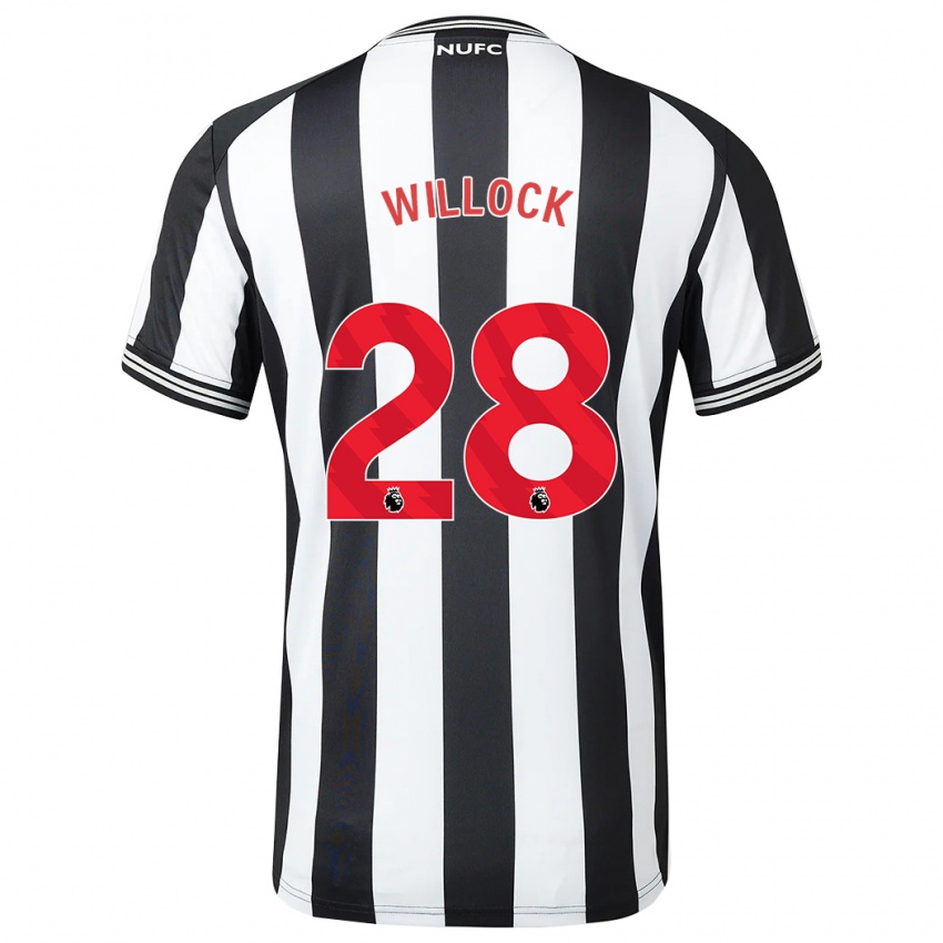 Enfant Maillot Joe Willock #28 Noir Blanc Tenues Domicile 2023/24 T-Shirt Suisse