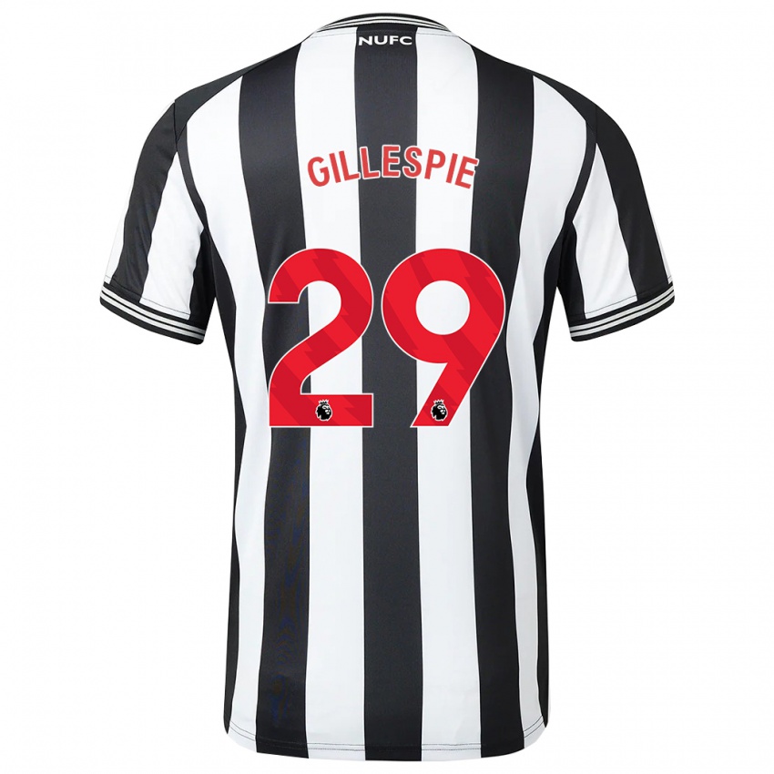 Enfant Maillot Mark Gillespie #29 Noir Blanc Tenues Domicile 2023/24 T-Shirt Suisse