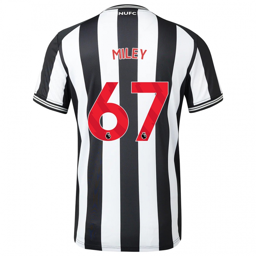 Enfant Maillot Lewis Miley #67 Noir Blanc Tenues Domicile 2023/24 T-Shirt Suisse