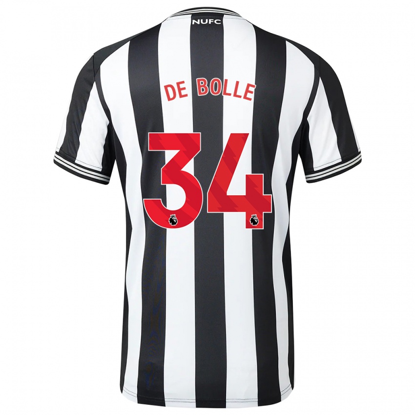 Enfant Maillot Lucas De Bolle #34 Noir Blanc Tenues Domicile 2023/24 T-Shirt Suisse