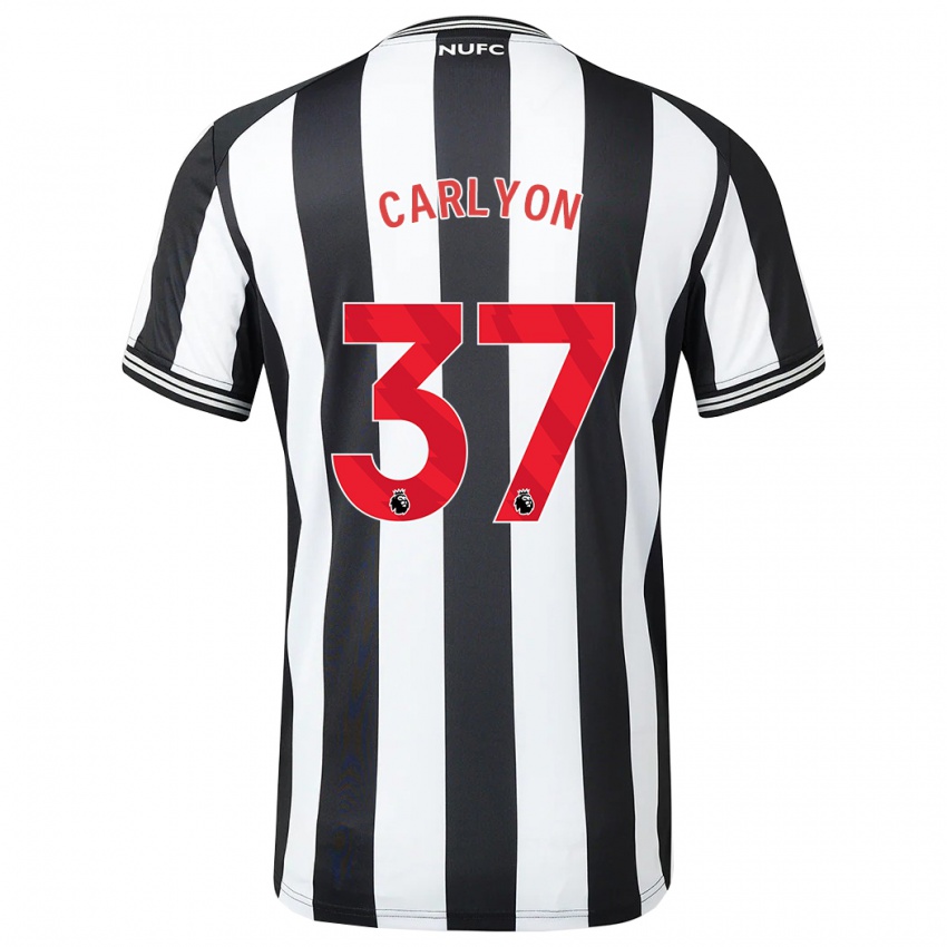 Enfant Maillot Nathan Carlyon #37 Noir Blanc Tenues Domicile 2023/24 T-Shirt Suisse