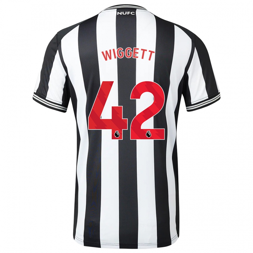 Enfant Maillot Charlie Wiggett #42 Noir Blanc Tenues Domicile 2023/24 T-Shirt Suisse