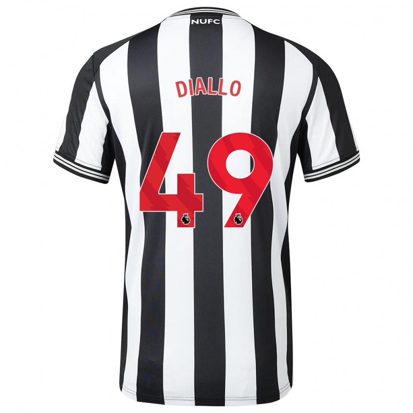 Enfant Maillot Amadou Diallo #49 Noir Blanc Tenues Domicile 2023/24 T-Shirt Suisse