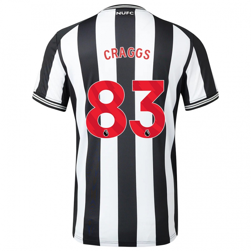 Enfant Maillot Luke Craggs #83 Noir Blanc Tenues Domicile 2023/24 T-Shirt Suisse