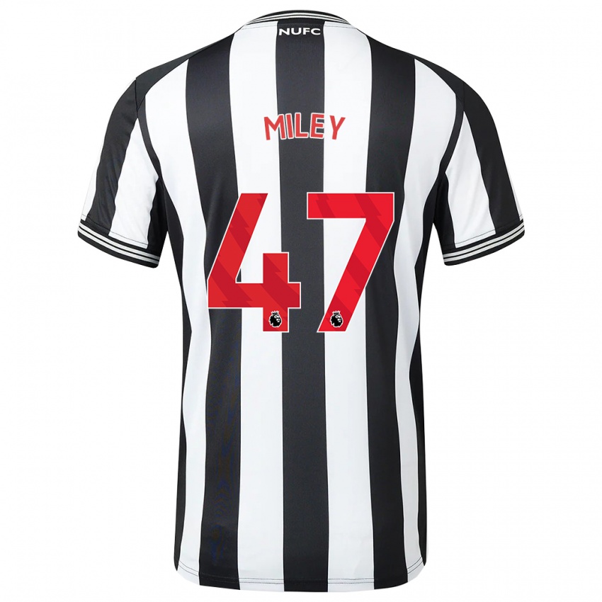 Enfant Maillot Jamie Miley #47 Noir Blanc Tenues Domicile 2023/24 T-Shirt Suisse
