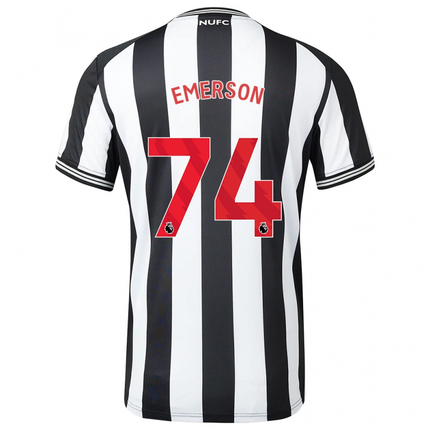 Enfant Maillot Johnny Emerson #74 Noir Blanc Tenues Domicile 2023/24 T-Shirt Suisse