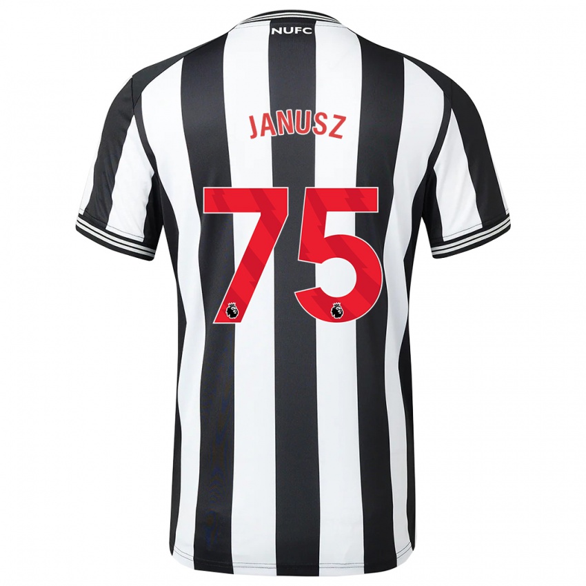 Enfant Maillot Adrian Janusz #75 Noir Blanc Tenues Domicile 2023/24 T-Shirt Suisse