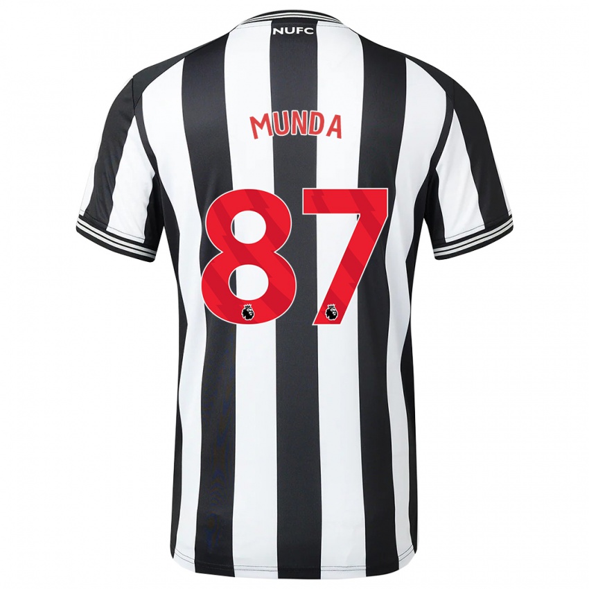 Enfant Maillot Anthony Munda #87 Noir Blanc Tenues Domicile 2023/24 T-Shirt Suisse