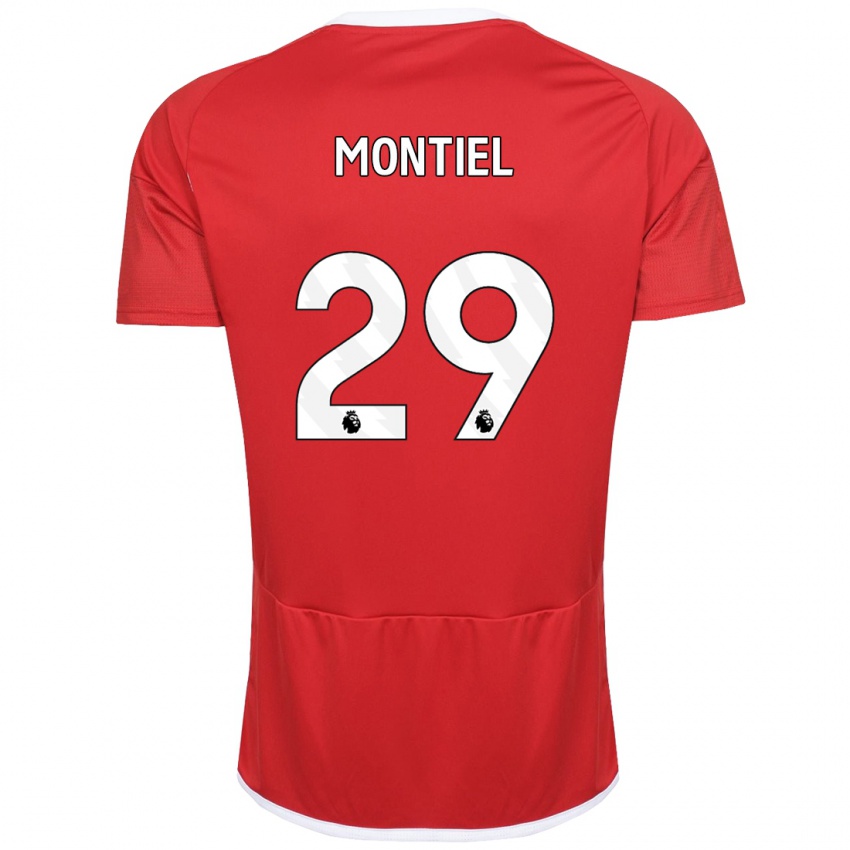Enfant Maillot Gonzalo Montiel #29 Rouge Tenues Domicile 2023/24 T-Shirt Suisse