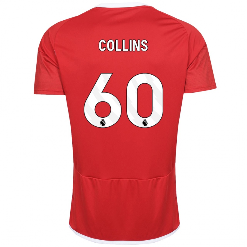 Enfant Maillot Sam Collins #60 Rouge Tenues Domicile 2023/24 T-Shirt Suisse