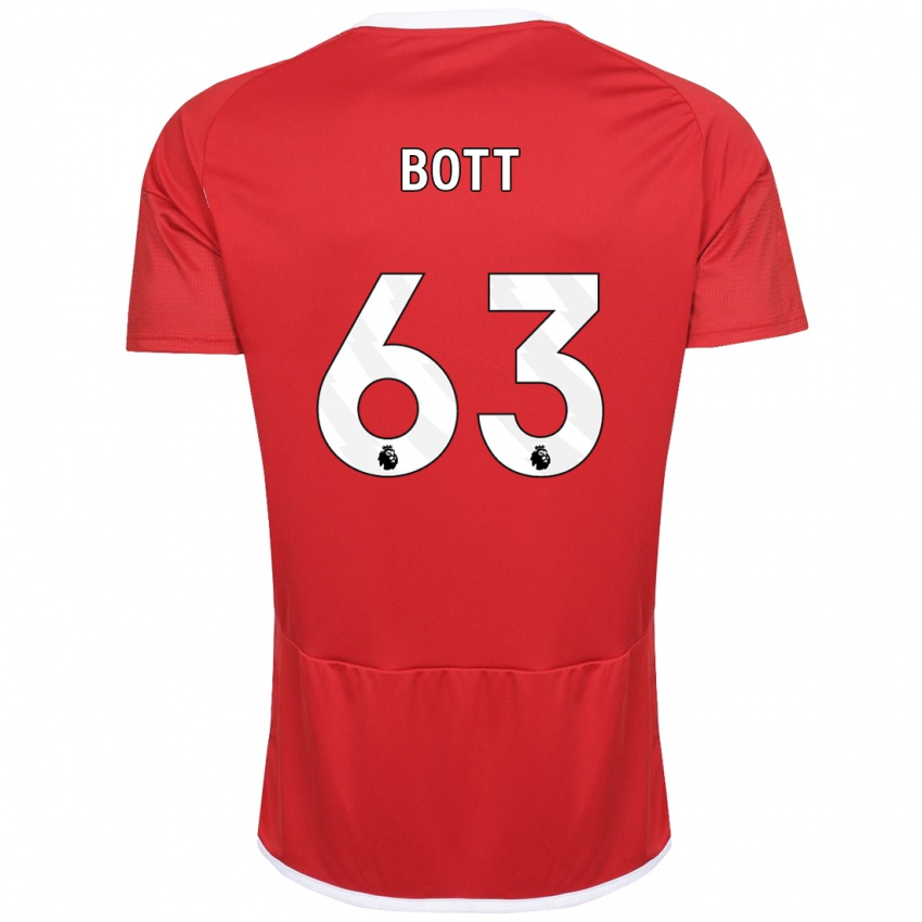 Enfant Maillot Aaron Bott #63 Rouge Tenues Domicile 2023/24 T-Shirt Suisse