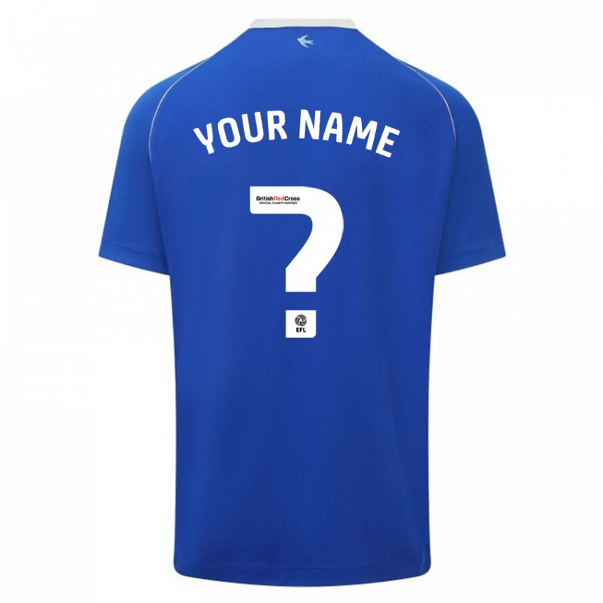 Enfant Maillot Votre Nom #0 Bleu Tenues Domicile 2023/24 T-Shirt Suisse