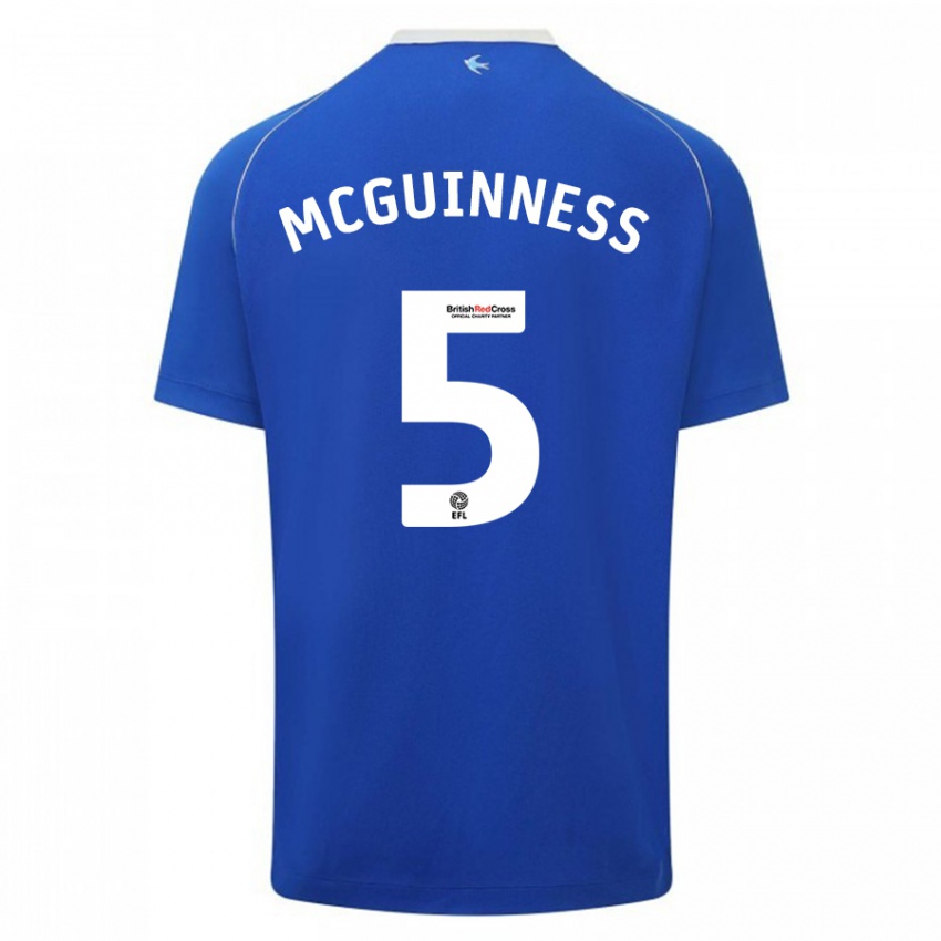Enfant Maillot Mark Mcguinness #5 Bleu Tenues Domicile 2023/24 T-Shirt Suisse