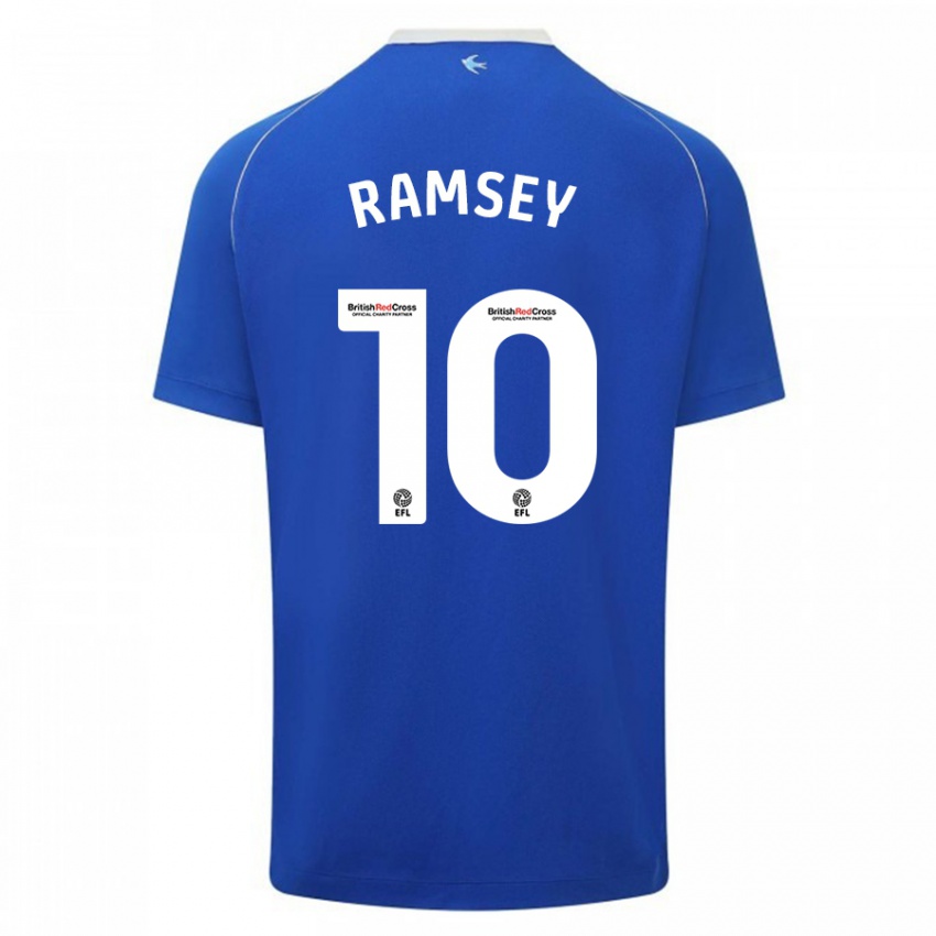 Enfant Maillot Aaron Ramsey #10 Bleu Tenues Domicile 2023/24 T-Shirt Suisse