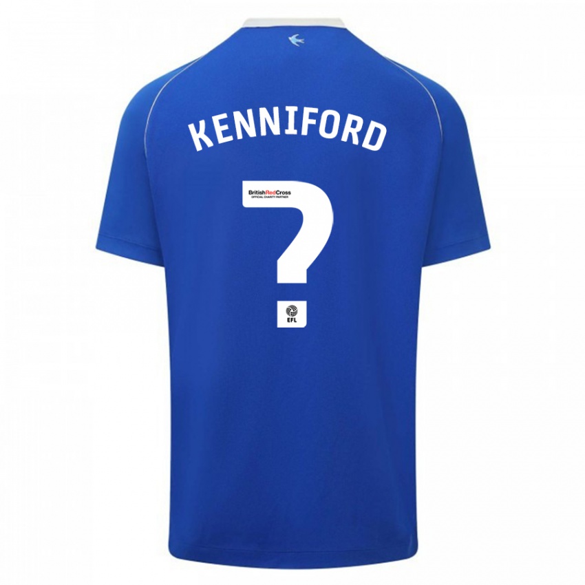 Enfant Maillot Kyle Kenniford #0 Bleu Tenues Domicile 2023/24 T-Shirt Suisse