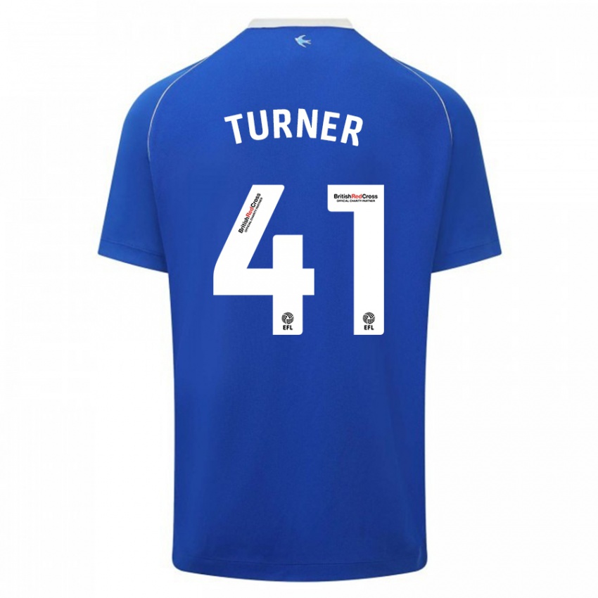 Enfant Maillot Matthew Turner #41 Bleu Tenues Domicile 2023/24 T-Shirt Suisse