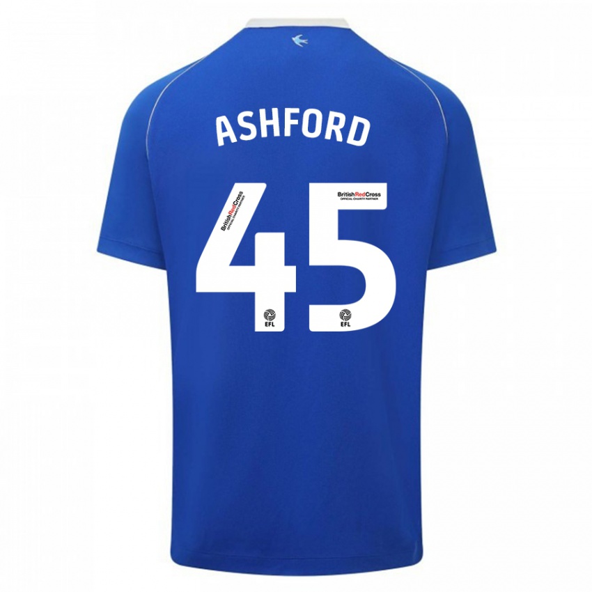 Enfant Maillot Cian Ashford #45 Bleu Tenues Domicile 2023/24 T-Shirt Suisse