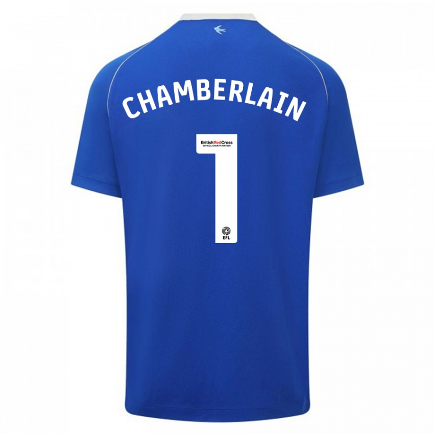 Enfant Maillot Ceryn Chamberlain #1 Bleu Tenues Domicile 2023/24 T-Shirt Suisse