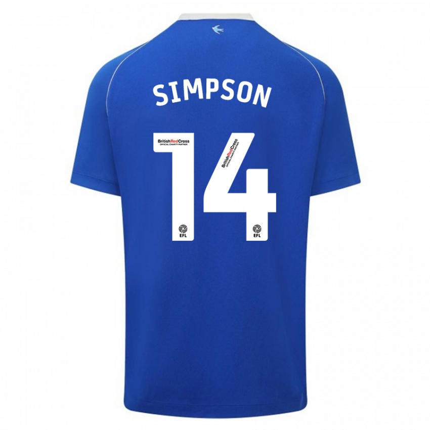 Enfant Maillot Jasmine Simpson #14 Bleu Tenues Domicile 2023/24 T-Shirt Suisse