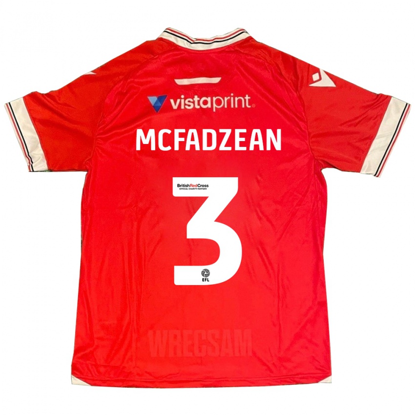 Enfant Maillot Callum Mcfadzean #3 Rouge Tenues Domicile 2023/24 T-Shirt Suisse