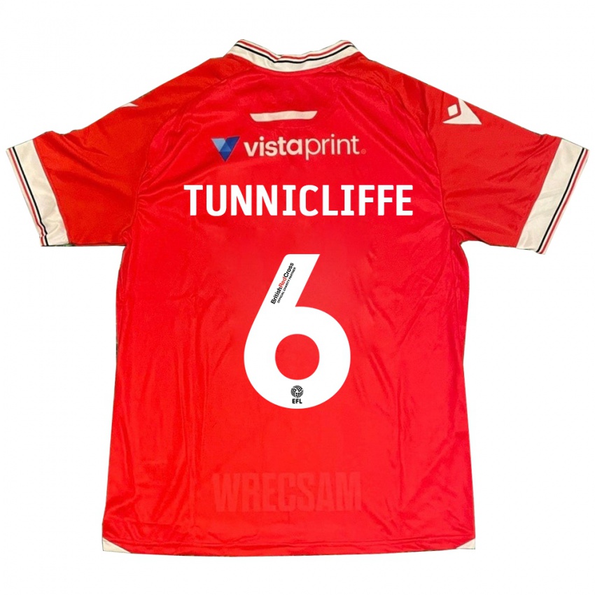 Enfant Maillot Jordan Tunnicliffe #6 Rouge Tenues Domicile 2023/24 T-Shirt Suisse