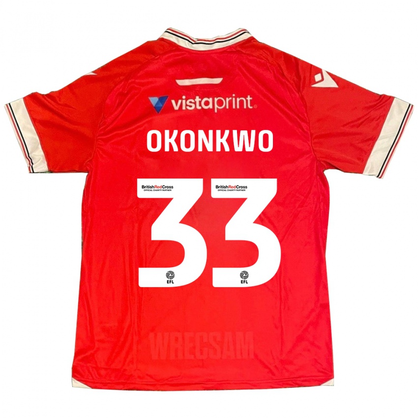 Kinder Arthur Okonkwo #33 Rot Heimtrikot Trikot 2023/24 T-Shirt Schweiz