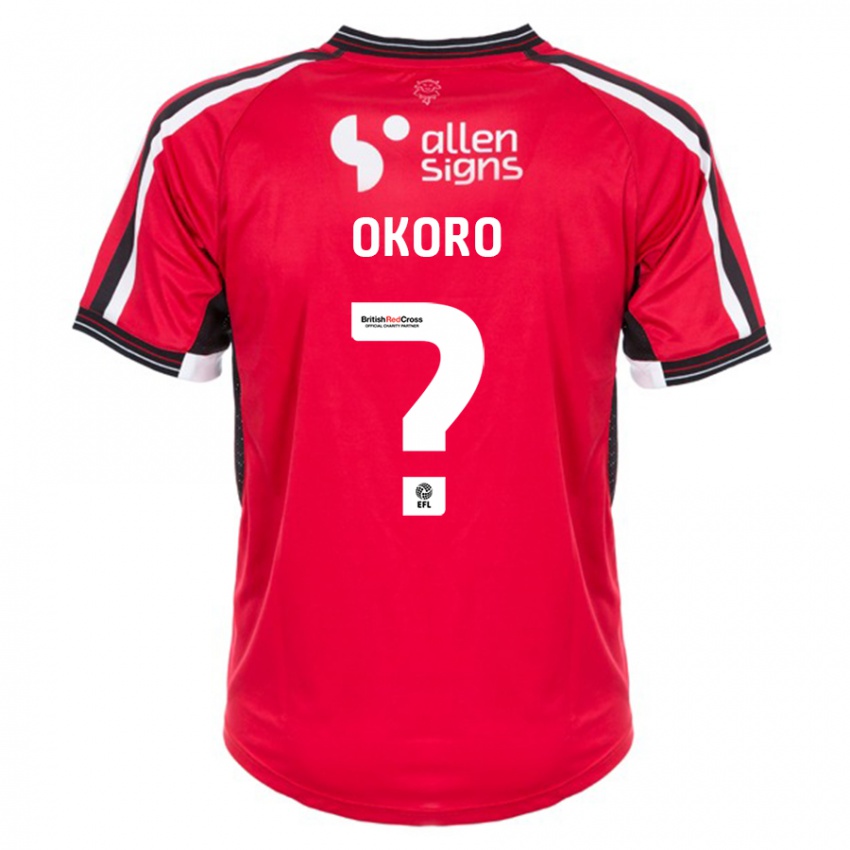Kinder Zane Okoro #0 Rot Heimtrikot Trikot 2023/24 T-Shirt Schweiz