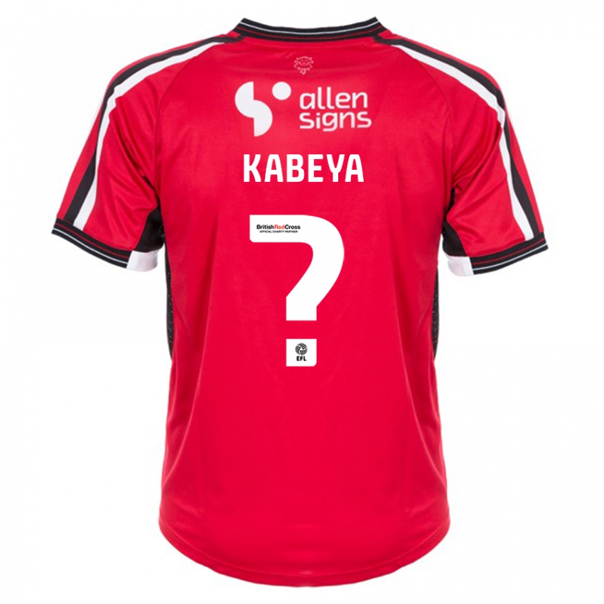 Enfant Maillot Nathan Kabeya #0 Rouge Tenues Domicile 2023/24 T-Shirt Suisse